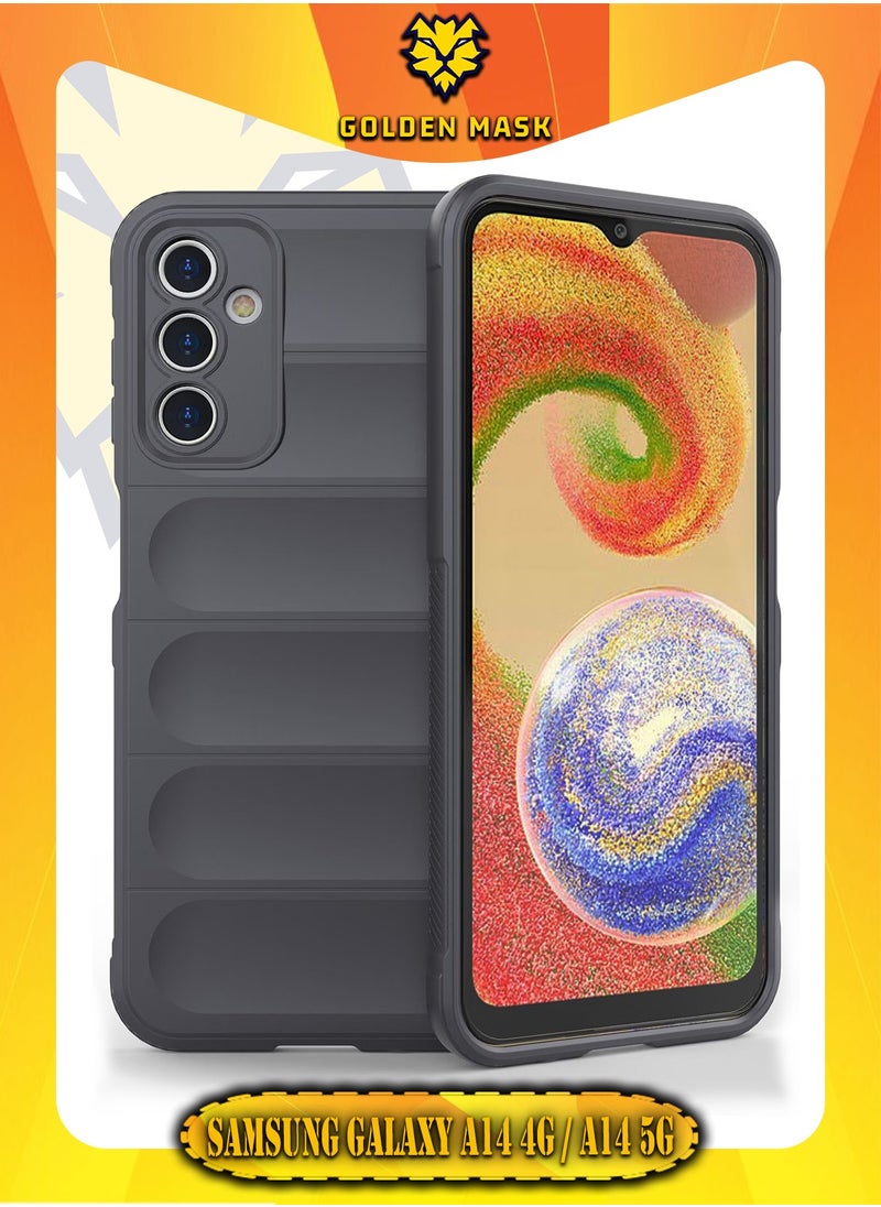 جولدن ماسك جولدن ماسك سامسونج جلاكسى اية 14 4جى/اية 14 5جى (Samsung Galaxy A14 4G / A14 5G) جراب ماجيك كيس كفر حماية للهاتف - (رمادى داكن) 