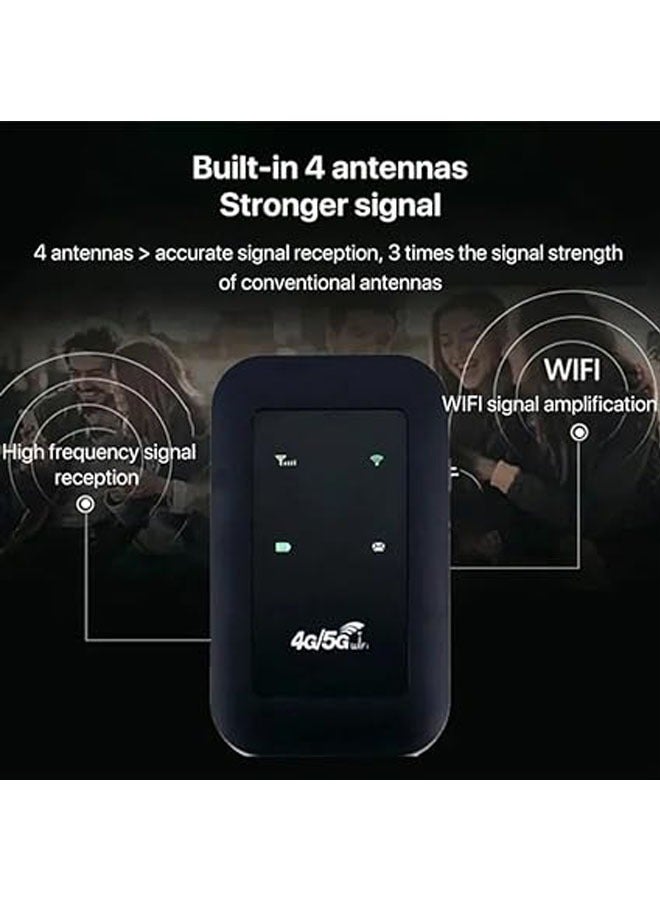عام جهاز راوتر واي فاي محمول لاسلكي يدعم تقنية 4G LTE للاتصال بالإنترنت، نقطة اتصال واي فاي ميني (MiFi) بسرعة تصل إلى 150 ميجابت في الثانية، مع فتحة بطاقة SIM، مثالي للسفر، سهل الحمل. - Image 4