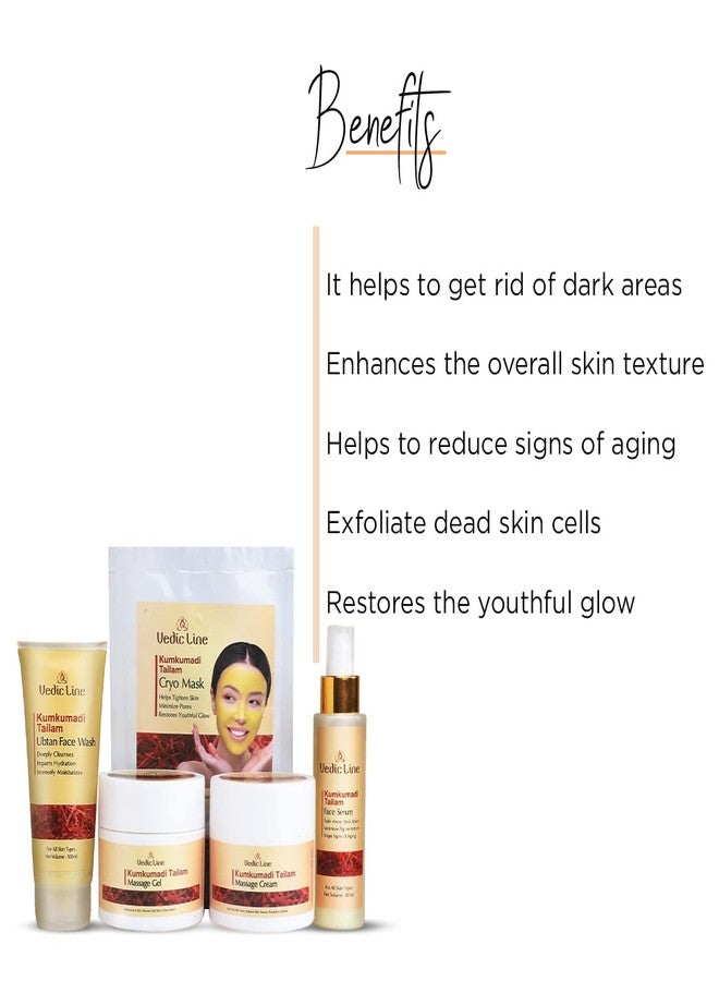 فيديك لاين مجموعة فيديكلاين كومكومادي تايلام لتفتيح بشرة العروس، تساعد على تنظيف المسام بعمق، وإزالة الشوائب، وتخفيف البقع بفضل فوائد زيت اللوز وزيت الزيتون لبشرة صحية متألقة، 400 مل × 100 غرام - Image 3