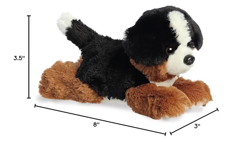 Aurora Adorable Mini Flopsie Bernie Mountain Dog Stuffed Animal - Playful Ease - Timeless Companions - Black 8 Inches - Image 5