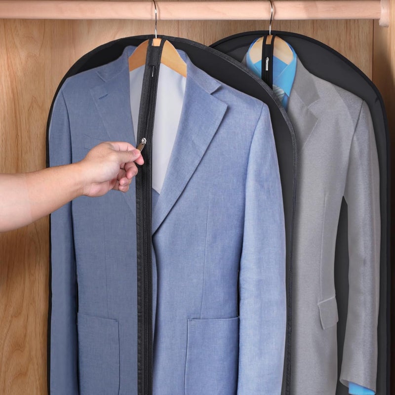 Zilink Clear Garment Bags for Hanging Clothes Clear Suit Bags for Closet Storage Breathable Suit Bag for Travel for Suits, Coats, Jackets, Set of 12 - Image 5