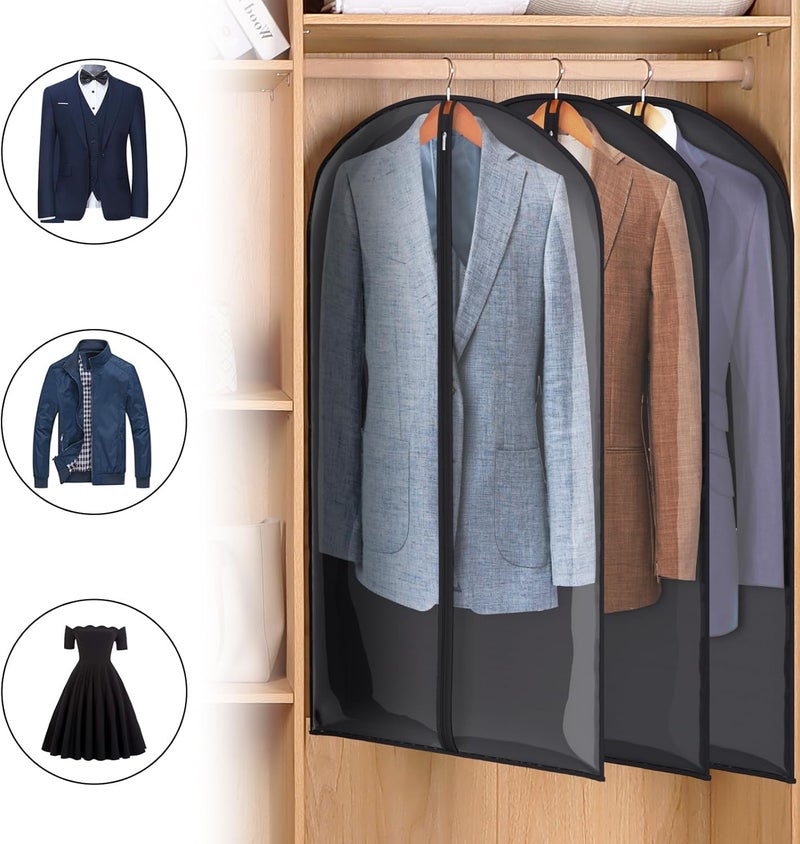Zilink Clear Garment Bags for Hanging Clothes Clear Suit Bags for Closet Storage Breathable Suit Bag for Travel for Suits, Coats, Jackets, Set of 12 - Image 4