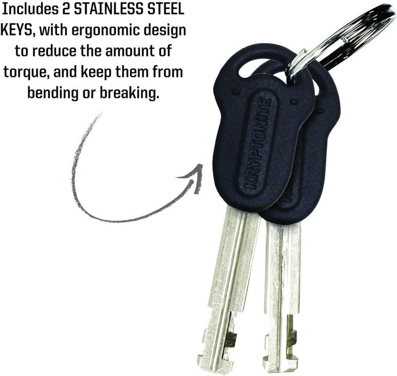 Kryptonite Bike U-Lock with Braided Steel Cable, High Security Anti-Theft Bicycle U Lock, 12mm Shackle and 8mm x4ft Length Security Cable with Keys for Scooter Road Mountain Bikes - Image 5