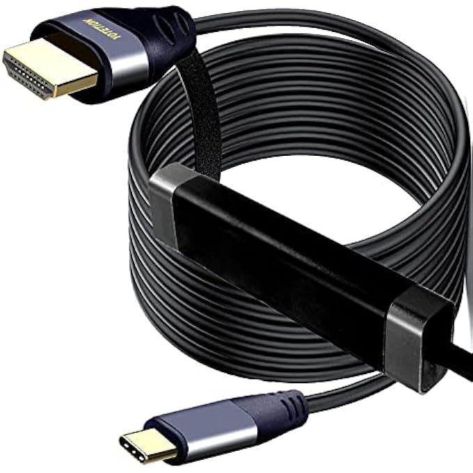rayihni USB C TO HDMI CABLE 25FT WITH IC, 4K@60HZ TYPE-C TO HDMI FOR MACBOOK PRO/AIR, IMAC, GALAXY S20 S10 S9 S8, SURFACE, DELL, HP, MACBOOK PRO, MACBOOK AIR, IPAD PRO, PIXELBOOK, XPS, GALAXY, AND MORE - Image 3