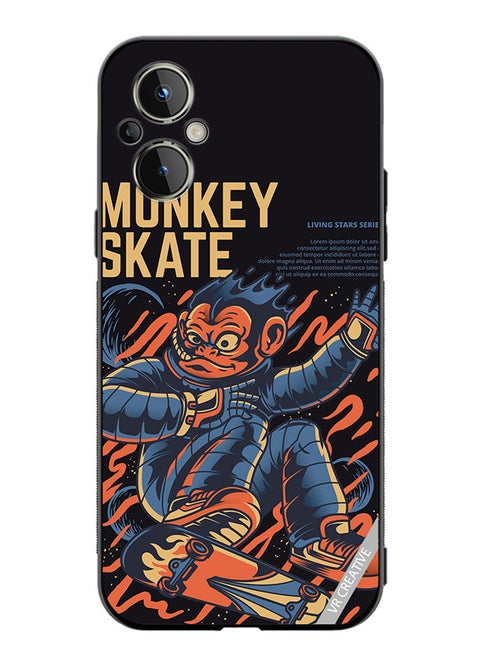 Protective Case Cover For OnePlus Nord N20 5G Skate Monkey Design Multicolour