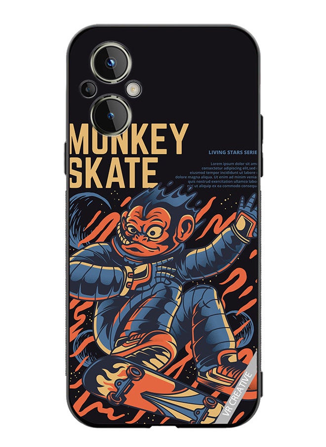 Protective Case Cover For OnePlus Nord N20 5G Skate Monkey Design Multicolour