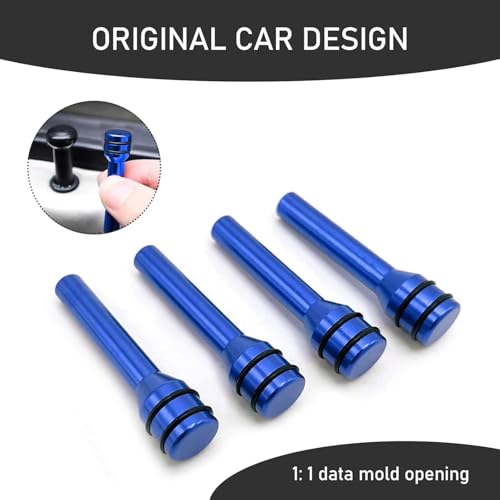 AutoBizarre Metallic Car Door Lock Knobs Aluminum Alloy Inner Door Lock Pull Pins for Car Decoration Universal for All Cars (Blue) - Image 5