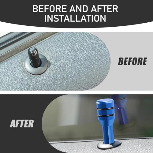 AutoBizarre Metallic Car Door Lock Knobs Aluminum Alloy Inner Door Lock Pull Pins for Car Decoration Universal for All Cars (Blue) - Image 4