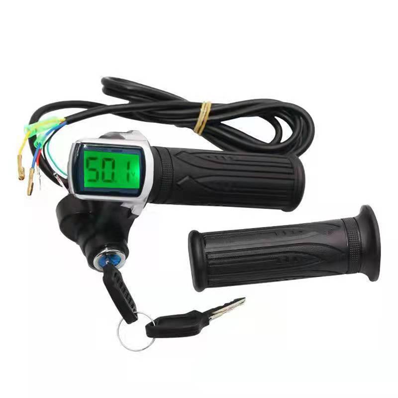 24V/36V/48V Electric Bike Twist Grip Throttle with LCD Battery Display Electric Bicycle Throttle Grip with Power Indicator - Image 1