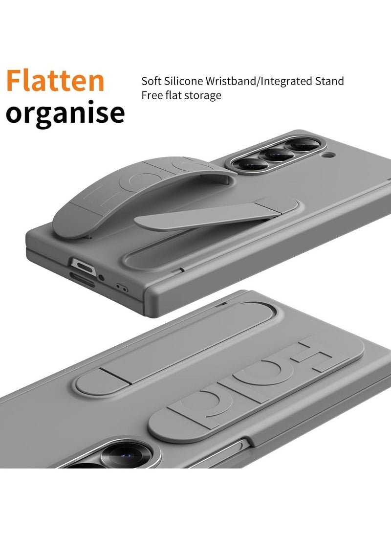 General Case Compatible with Samsung Galaxy Z Fold 6, with Foldable Screen Stand and Wristband, with Fully Wrapped Protective Cover for The Shell Film Hinge Cover with Pen Slot and Pen  - Image 3