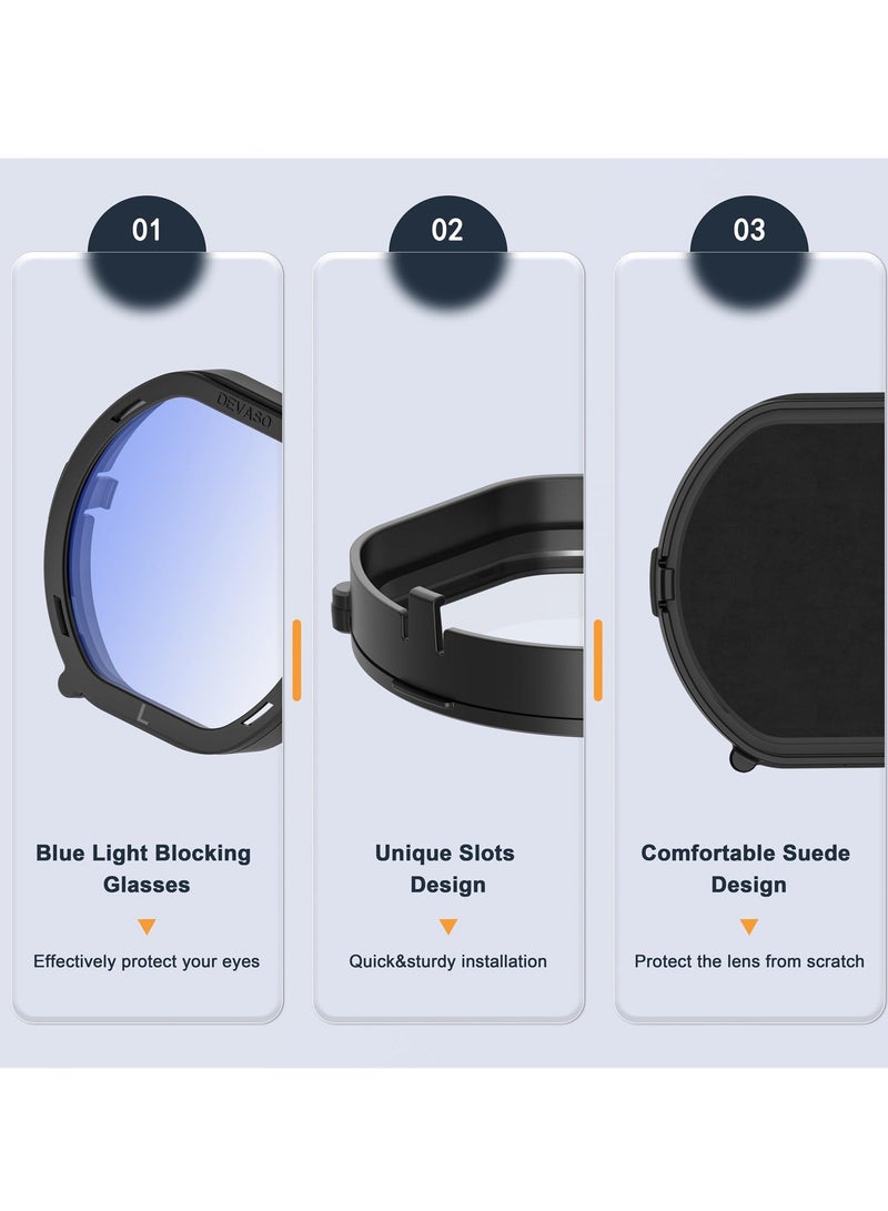 PSVR2 Lens Protector Cover Kit, Anti Scratch Accessories for Playstation VR2, Includes Blue Light Blocking Glasses, Easy Installation - Image 3