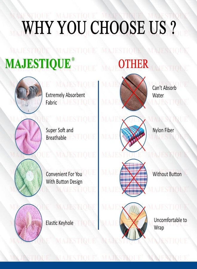 MAJESTIQUE Microfiber Hair Towel - Ultra-Absorbent, Quick-Dry Hair Wrap for Fast Drying and Reduced Frizz - Lightweight, Soft, and Luxurious Hair Care Essential - Color May Vary (Pack of 1) - Image 5