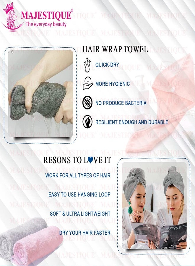 MAJESTIQUE Microfiber Hair Towel - Ultra-Absorbent, Quick-Dry Hair Wrap for Fast Drying and Reduced Frizz - Lightweight, Soft, and Luxurious Hair Care Essential - Color May Vary (Pack of 1) - Image 3