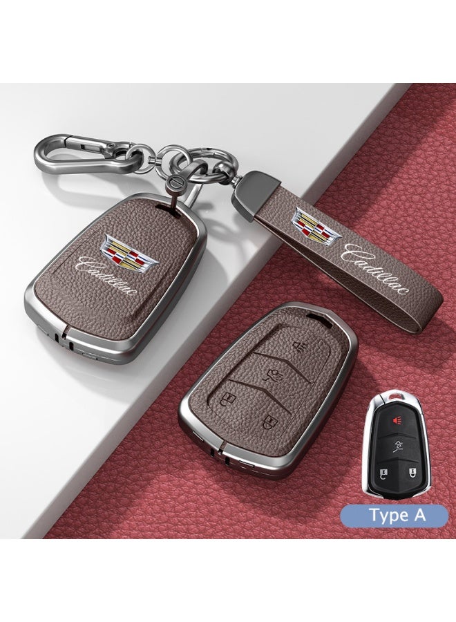 كاديلاك حالة حماية مفتاح السيارة الجلدية الممتازة مناسبة لكاديلاك XT5 XT6 XT4 CT5 CT6 ATSL XTS GT4 حالة قشرة مفتاح السيارة - Image 1