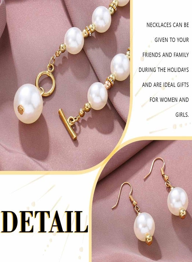 EVILD Pearl Jewelry Set Gold Pearls Necklace Set Wedding for Women - Image 5