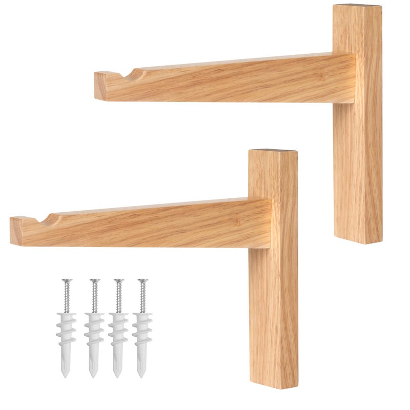 Ilyapa 2 Pack Wood Hanging Plant Hooks for Wall 9 in Hook Plant Hanger Indoor Brackets for Baskets Macrame Wall Planters Indoor Plants Holder - Image 2