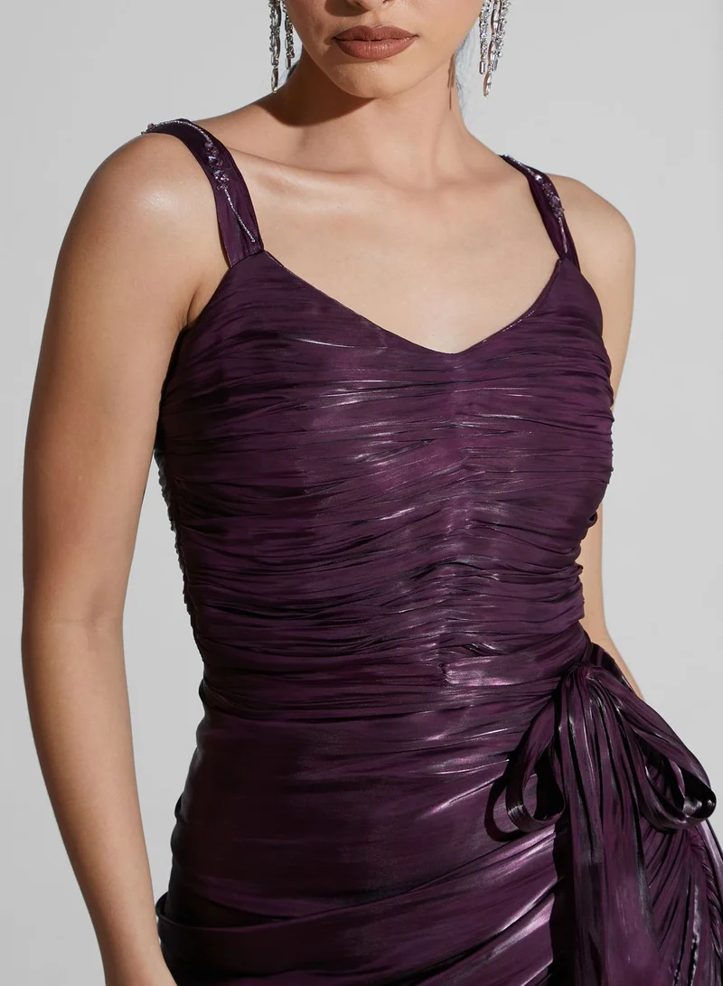 Namshi X Hadia Ghaleb Hadia Ghaleb U-Neck Draped Dress