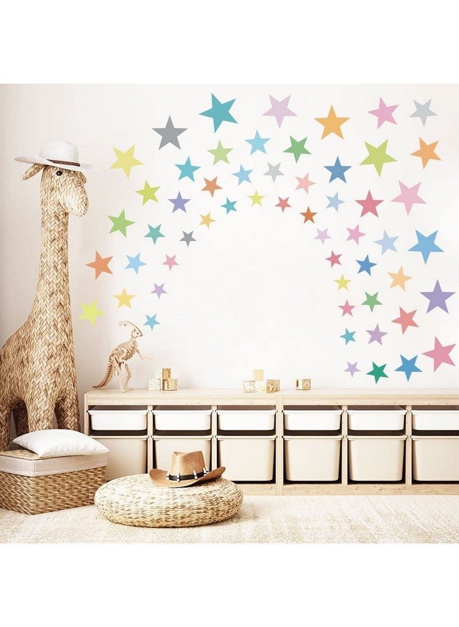 Supzone 165Pcs Colorful Boho Star Wall Decals Rainbow Colors DIY Vinyl Wall Art Sticker for Kids Baby Nursery Bedroom Playroom Kindergarten - Image 2