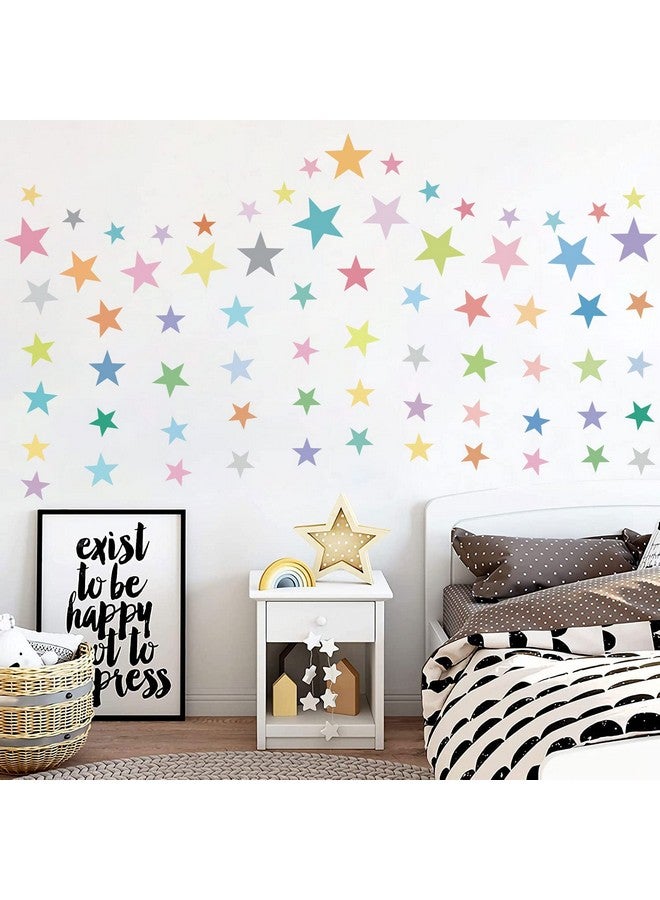 Supzone 165Pcs Colorful Boho Star Wall Decals Rainbow Colors DIY Vinyl Wall Art Sticker for Kids Baby Nursery Bedroom Playroom Kindergarten - Image 4