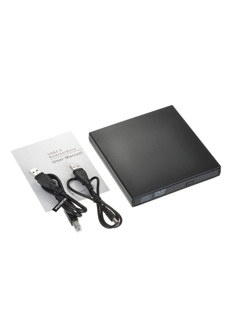 EXTERNAL - External Blu Ray Drive USB 2.0 Ultra-Slim CD/DVD-ROM CD/DVD-RW Burner Player Rewriter for All Laptop/Notebook/Desktop with Windows 7/8/10/XP MAC OS(Black) - Image 1