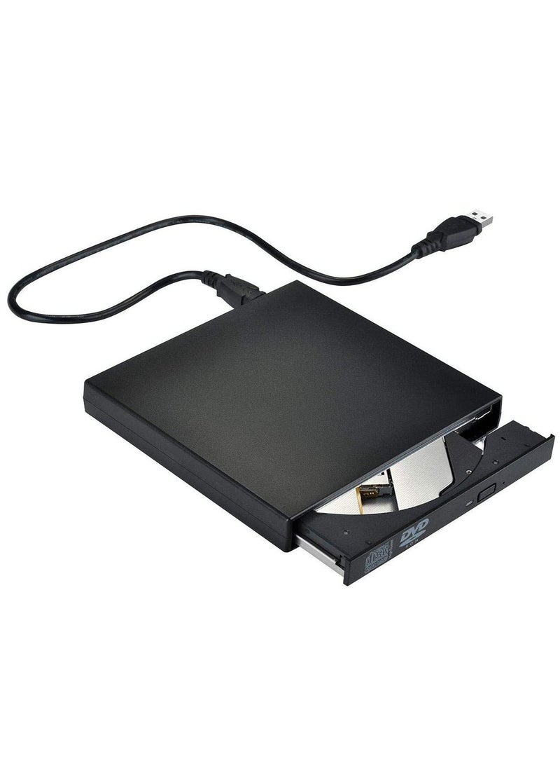 EXTERNAL - External Blu Ray Drive USB 2.0 Ultra-Slim CD/DVD-ROM CD/DVD-RW Burner Player Rewriter for All Laptop/Notebook/Desktop with Windows 7/8/10/XP MAC OS(Black) - Image 1