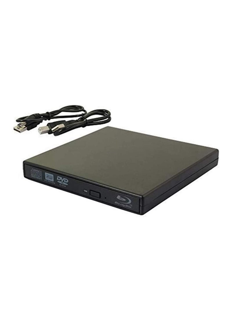 EXTERNAL - External Blu Ray Drive USB 2.0 Ultra-Slim CD/DVD-ROM CD/DVD-RW Burner Player Rewriter for All Laptop/Notebook/Desktop with Windows 7/8/10/XP MAC OS(Black) - Image 1