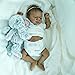 ROSHUAN Black Reborn Baby Dolls Silicone Full Body Girl 18 Inch African American Realistic Baby Doll Lifelike Newborn Sleeping Babies Dolls with Dark Brown Skin for Kids Age 3 - Image 3