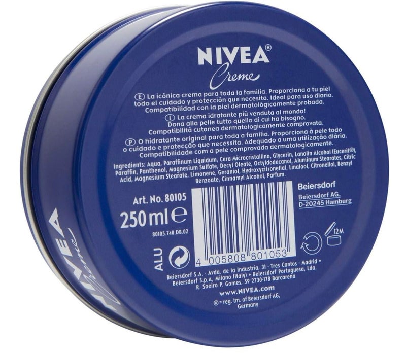 Nivea Genuine Authentic German Nivea Cream Metal Tin 250ml (2 pack) - Image 2