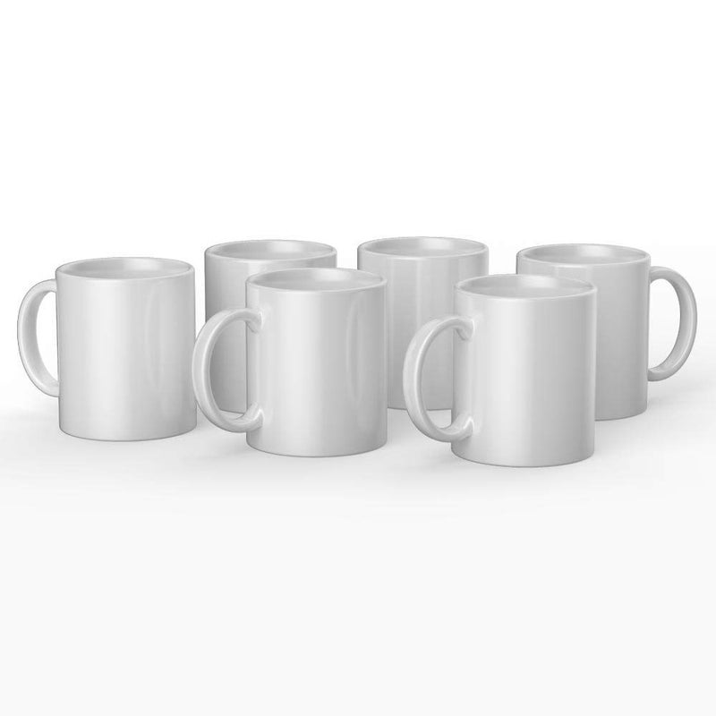 Cricut Cricut Beveled Blank CeramicCoated Dishwasher  Microwave Safe Mug to Decorate Mug Press  Infusible Ink Compatible12 Oz Sublimation Ideal for Crafts and Printing 6 Count White 