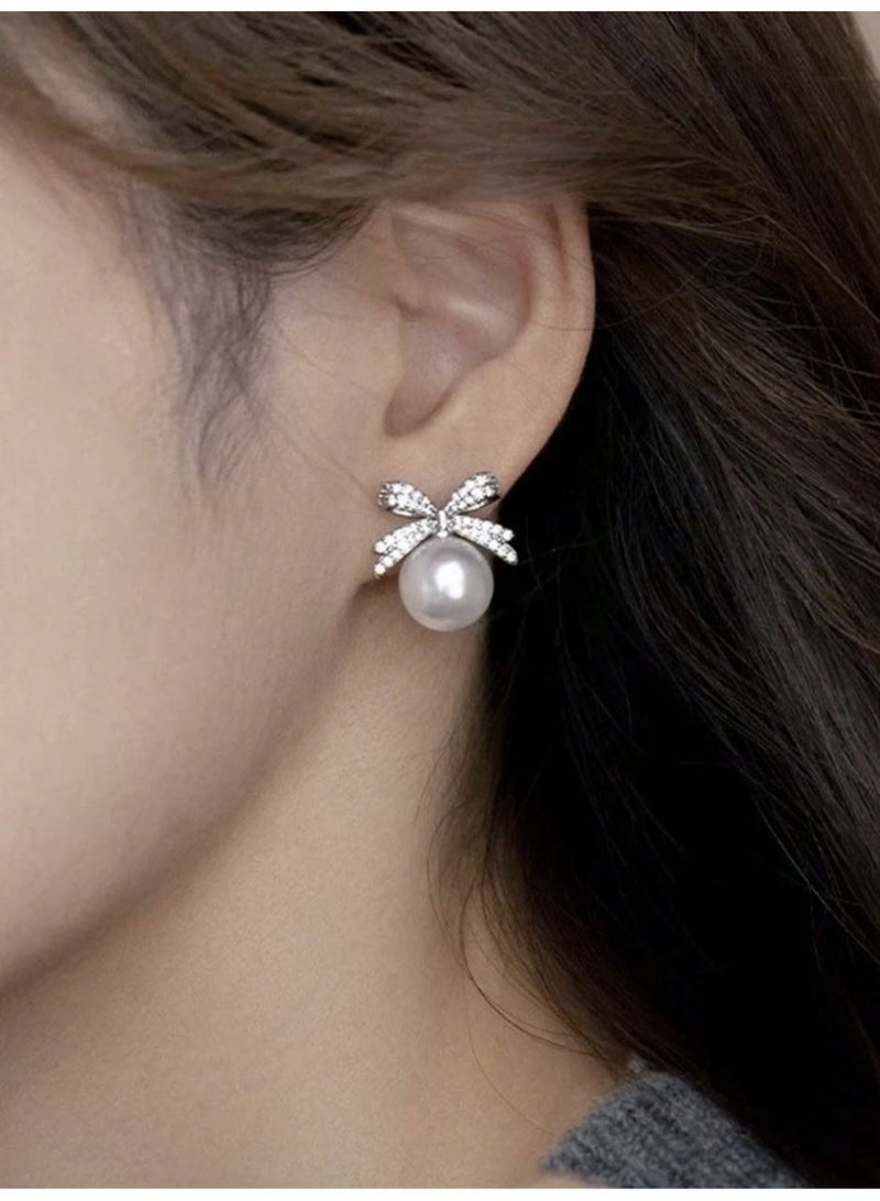 Pearl accessory set, resulting in two pieces (necklace + earrings) - Image 4