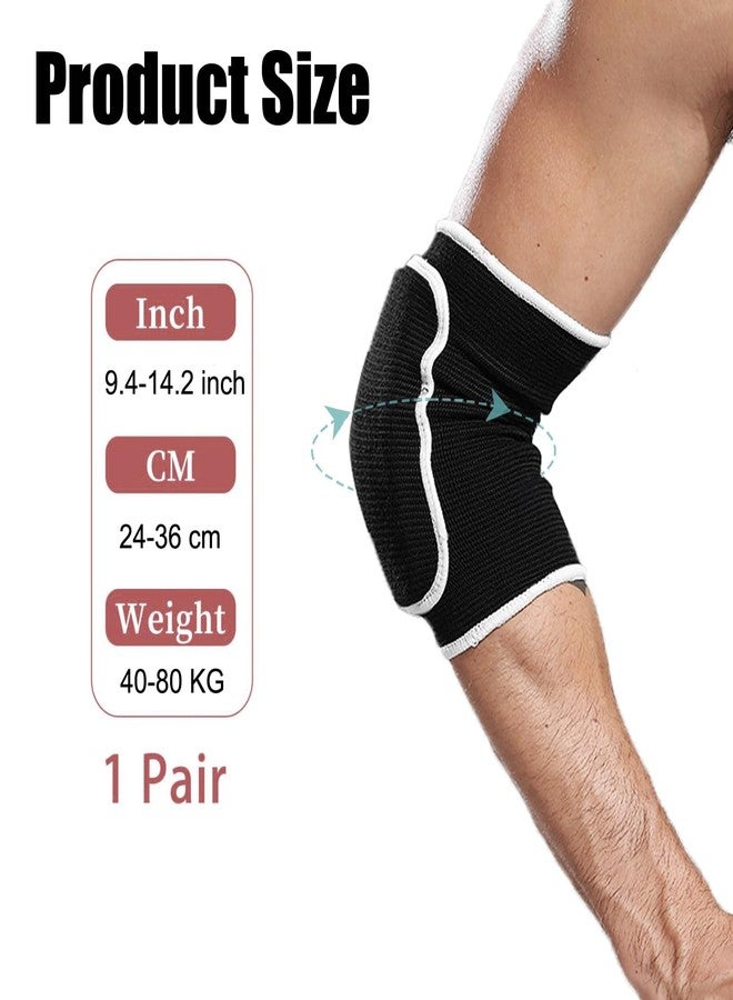 YCYU Elbow Pads Volleyball Arm Pads Women Tandem Elbow Brace Protector – Padded Tennis Elbow Guard for Baseball, Muay Thai, Lacrosse, Softball – Breathable Anti-Collision Soft Support Sleeves for Women Youth Men Elderly (Black) - Image 2