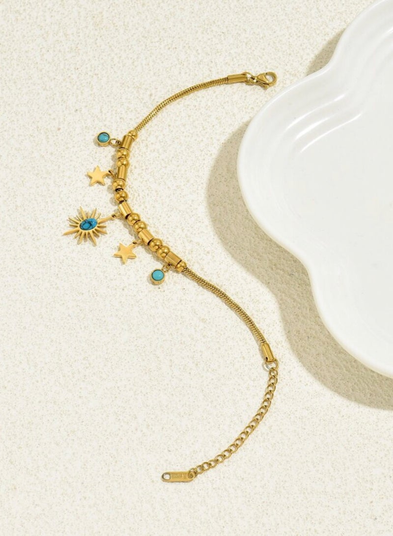 إيكوال اسوارة نسائية أنيقة من الاستانلس ستيل مطلية باللون الذهبي عيار 18 - Image 2