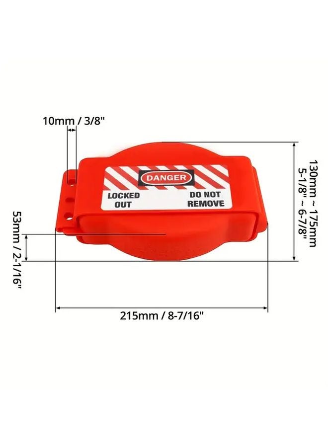 Red Valve Lockout Device Adjustable 1 to 6 1 2 Inch Polypropylene Industrial Safety - Image 4