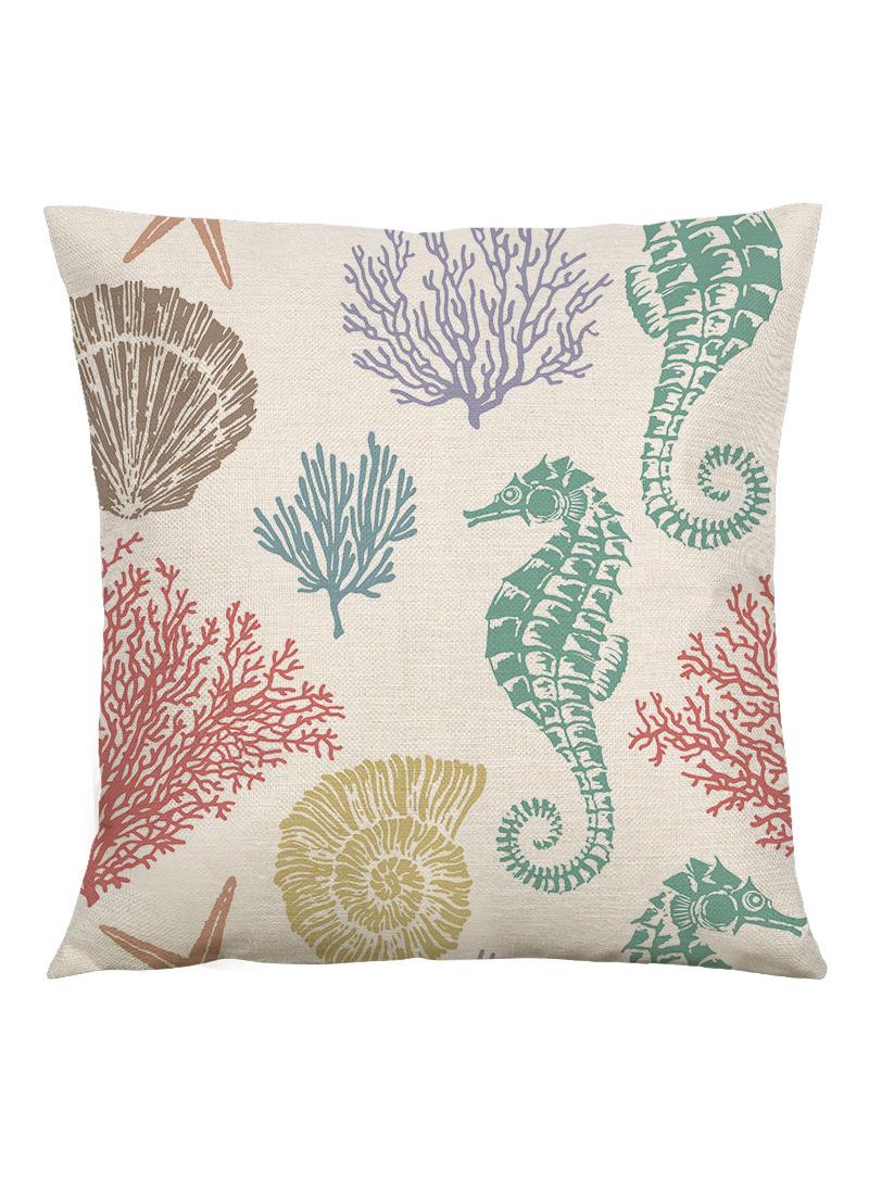 Y&D Marine Life Pillow Cover Living Room Home Sofa Bedroom Pillow Cover Linen Cushion Cover 45 * 45cm 