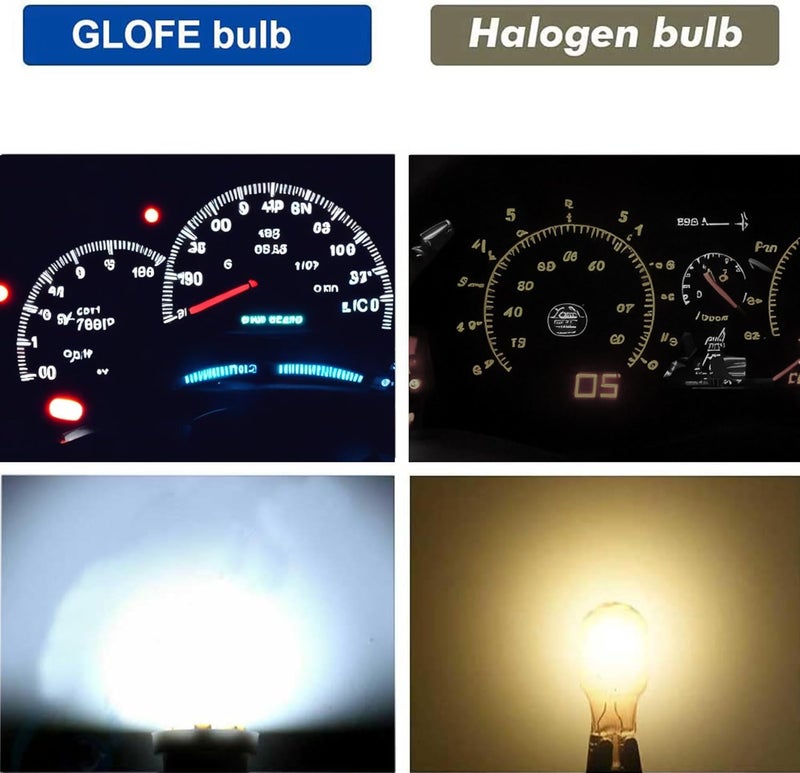GLOFE T10 194 168 Dash Instrument White LED Light Bulbs Bright Panel Gauge Cluster Dashboard LED Light Bulbs 10Pcs/Set (White) - Image 3