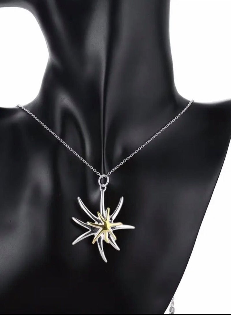 نونز أب سلسال نسائي فاخر وأنيق مطلي بالفضة الخالصة 925 - Image 1