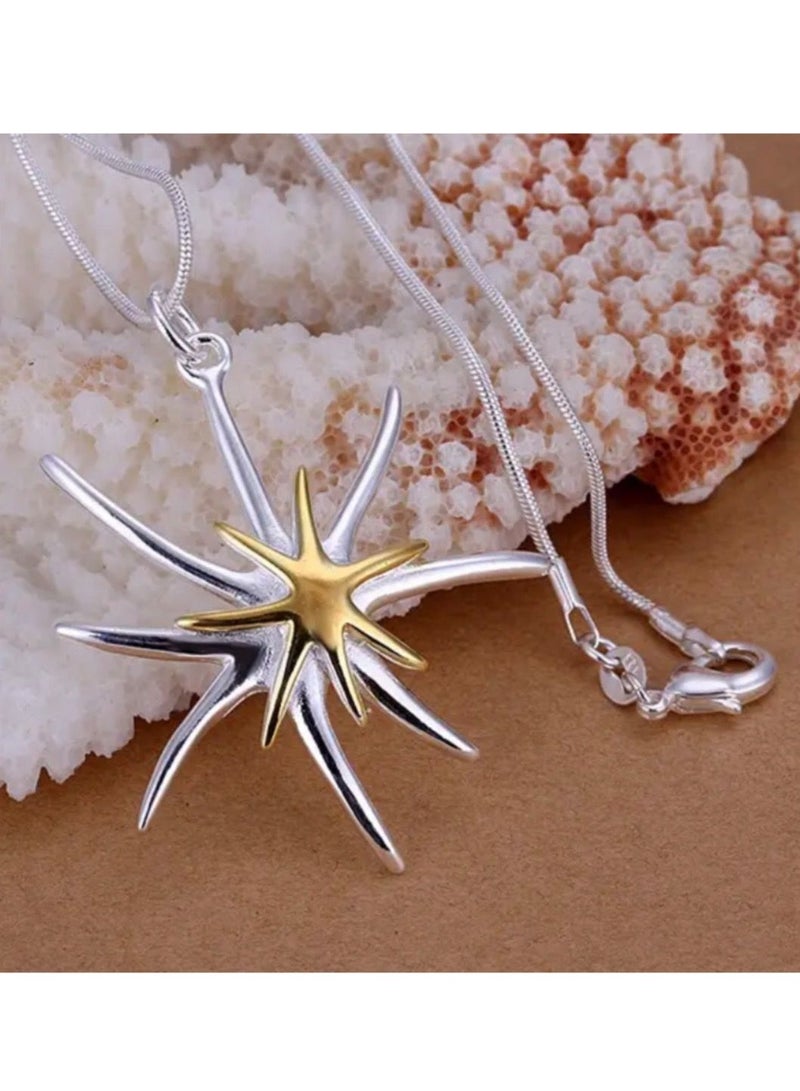 نونز أب سلسال نسائي فاخر وأنيق مطلي بالفضة الخالصة 925 - Image 2