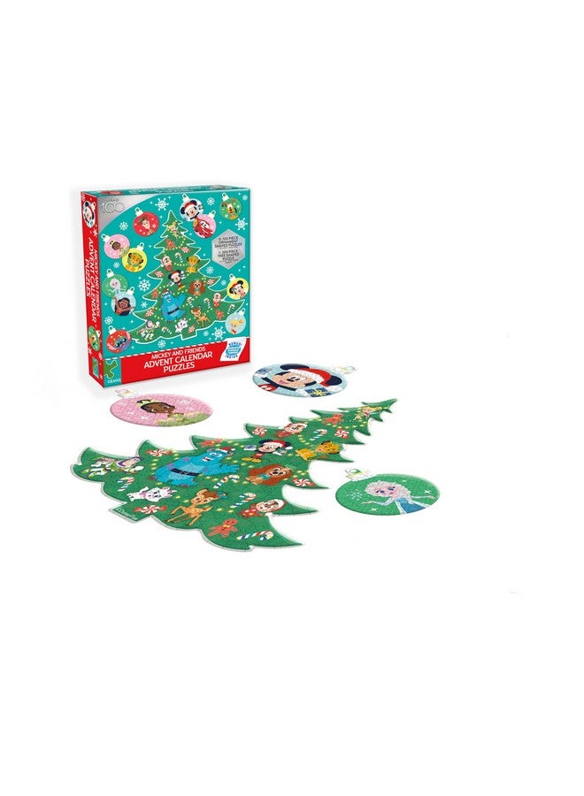 سيكو - الذكرى المئوية لديزني - ميكي والأصدقاء - 12 يومًا من أحاجي تقويم مجيء عيد الميلاد - أحد عشر لغزًا صغيرًا مكونًا من 100 قطعة من الألغاز المقطوعة وأحجية واحدة مكونة من 300 قطعة من ألغاز شجرة عيد الميلاد - 1400 قطعة إجمالية - Image 2