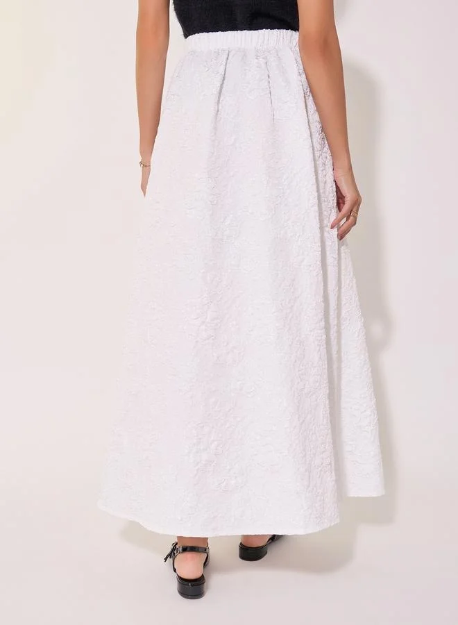 Take Two Texture Mid-Rise A-Line Maxi Skirt