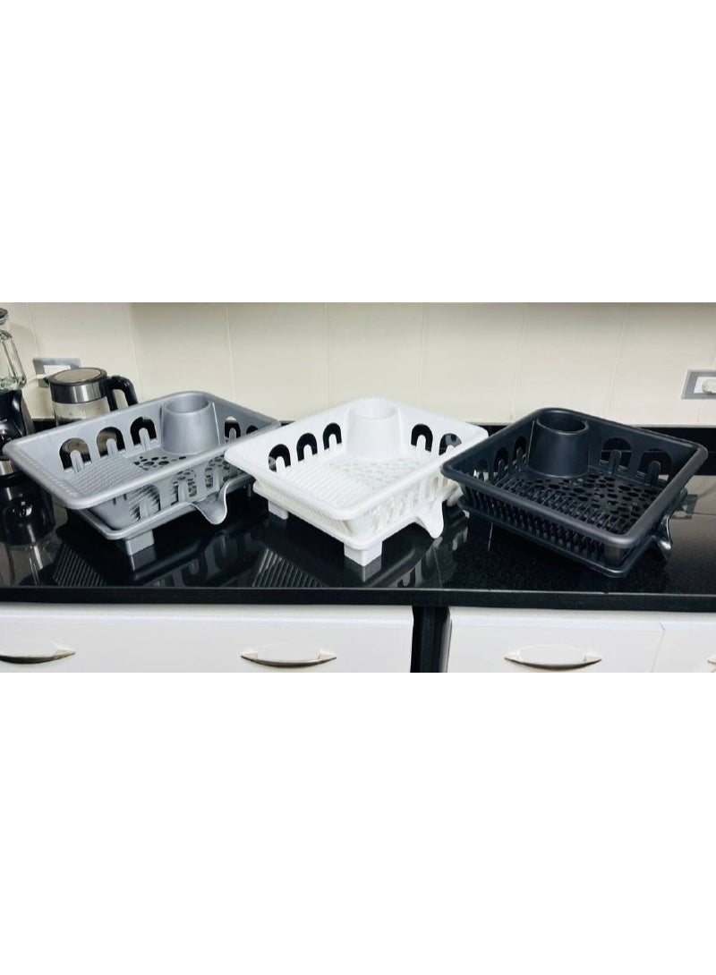 مطبقية بقاعده صفايه +مكان للاطباق والكوبايات والمعالق بلاستيك بيور - Image 3