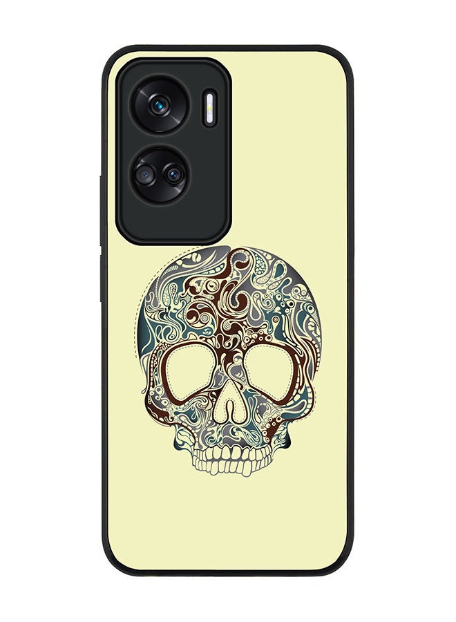 Stylizedd Rugged Black edge case for Honor 90 Lite  5G  Honor X50i 5G, Slim fit Soft Case Flexible Rubber Edges Anti Drop TPU Gel Thin Cover -  Skully Tattoo - Image 1