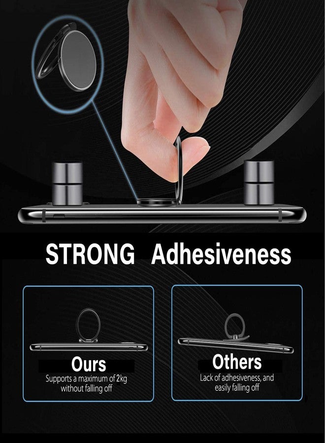 Pokanic Cell Phone Metal Ring Holder Finger Grip Stability Kickstand 360° Rotation Adjustable Collapsible Compatible with Apple iPhone, Samsung Galaxy, LG (Black) - Image 4