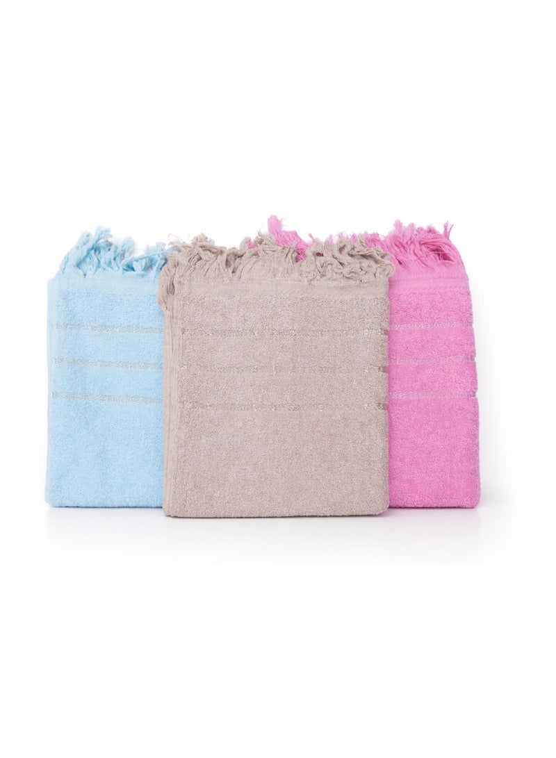 طقم فوطة حمام قطن عدد ٣  مقاس 100x 50 سم