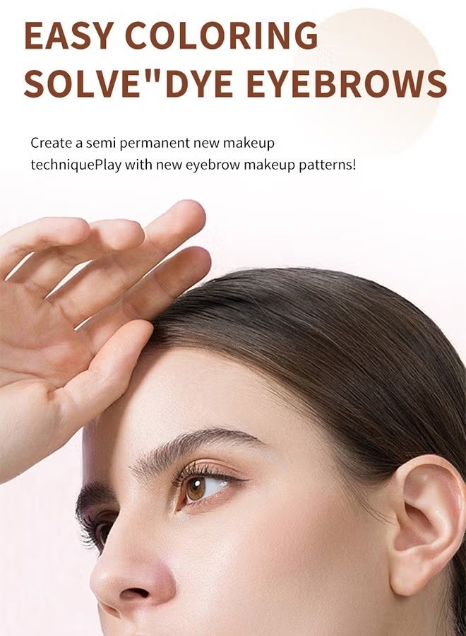 Tattoo Brow, Tattoo Peel Off Eyebrow Gel Tint, Semi Permanent Tattoo Brow Peel Off Tint Gel, Easy Peel Off Tin, Last Up to 3 Days, Waterproof and Sweat Resistant, Dark Brown - Image 2