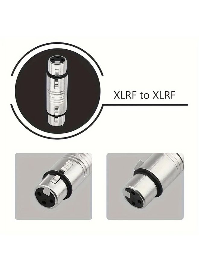 موصل XLR معدني مزدوج (أنثى إلى أنثى) للتكييف الصوتي للميكروفونات وأجهزة المزج - Image 3