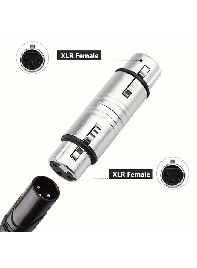 موصل XLR معدني مزدوج (أنثى إلى أنثى) للتكييف الصوتي للميكروفونات وأجهزة المزج - Image 5