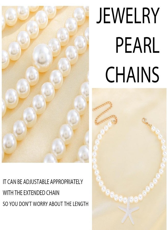 Bmirth Pearl Body Jewelry Seashell Body Chain Top Seashell Long Pearls Necklace Body Chain Summer Beach Body Accessories for Women (Pearl shoulder chain) - Image 3
