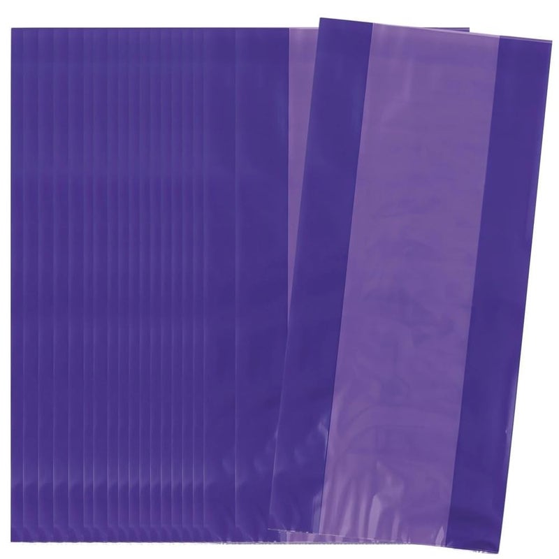 Purple Large Cellophane Bags 27cm x 12cm 30 Count Vibrant and Durable Packaging for Gifts and Treats
