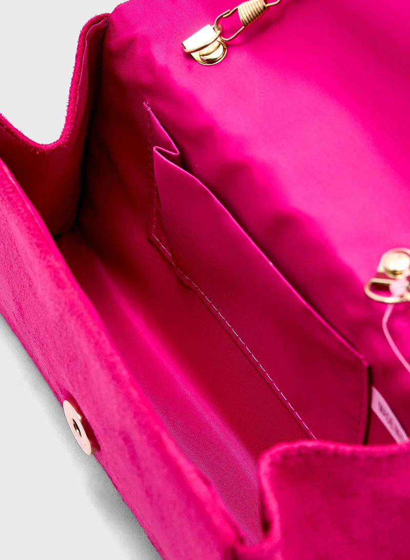 ايلا Metal Handle Clutch Bag