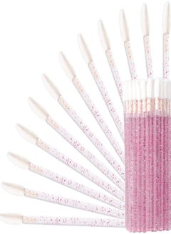 Oasisgalore 100PCS Disposable Glitter Crystal Pink Lip Brush for Women  - Image 1